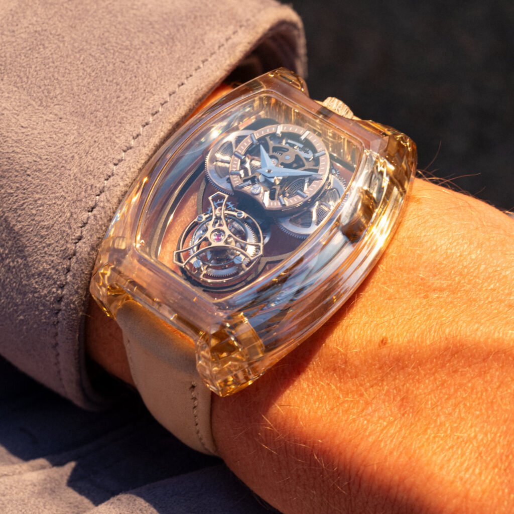 ArtyA Moissanite Curvy Tourbillon Transparent Luxury Watch