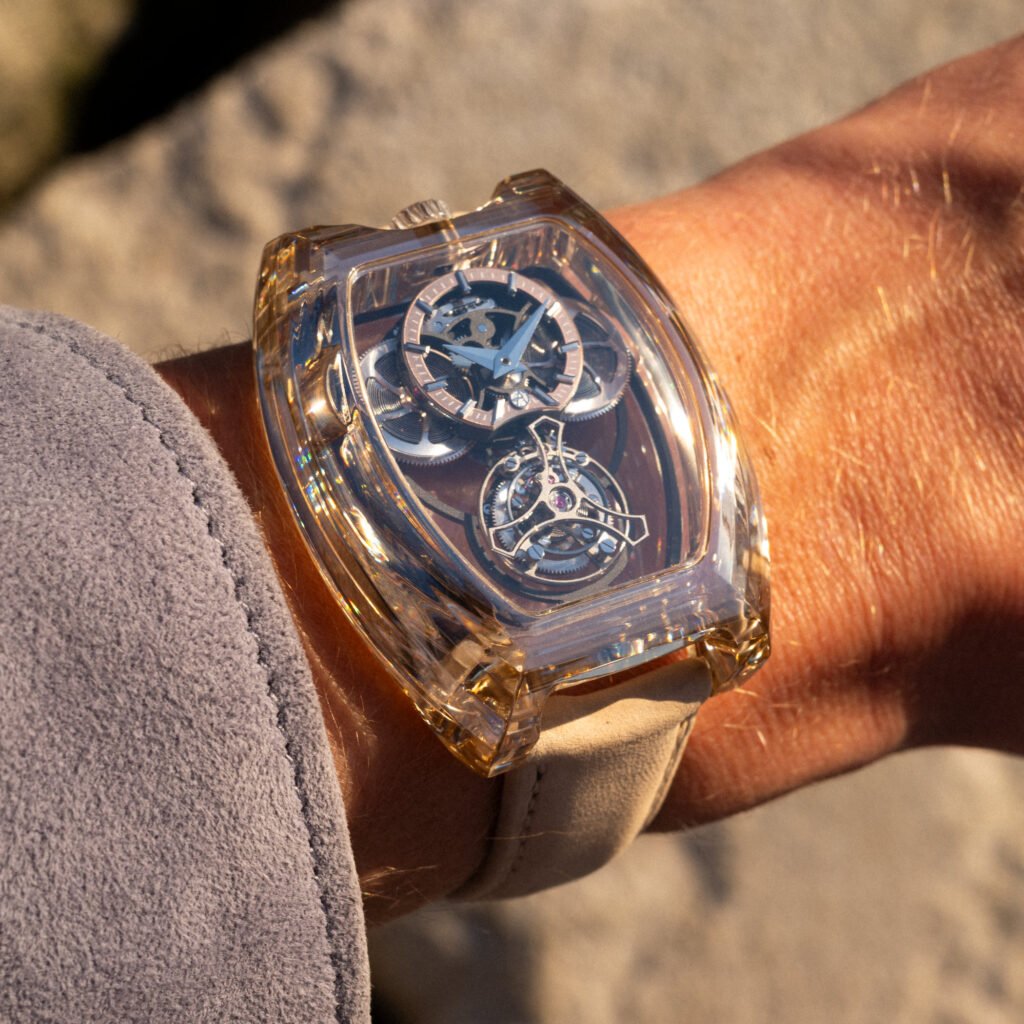 ArtyA Moissanite Curvy Tourbillon Transparent Luxury Watch