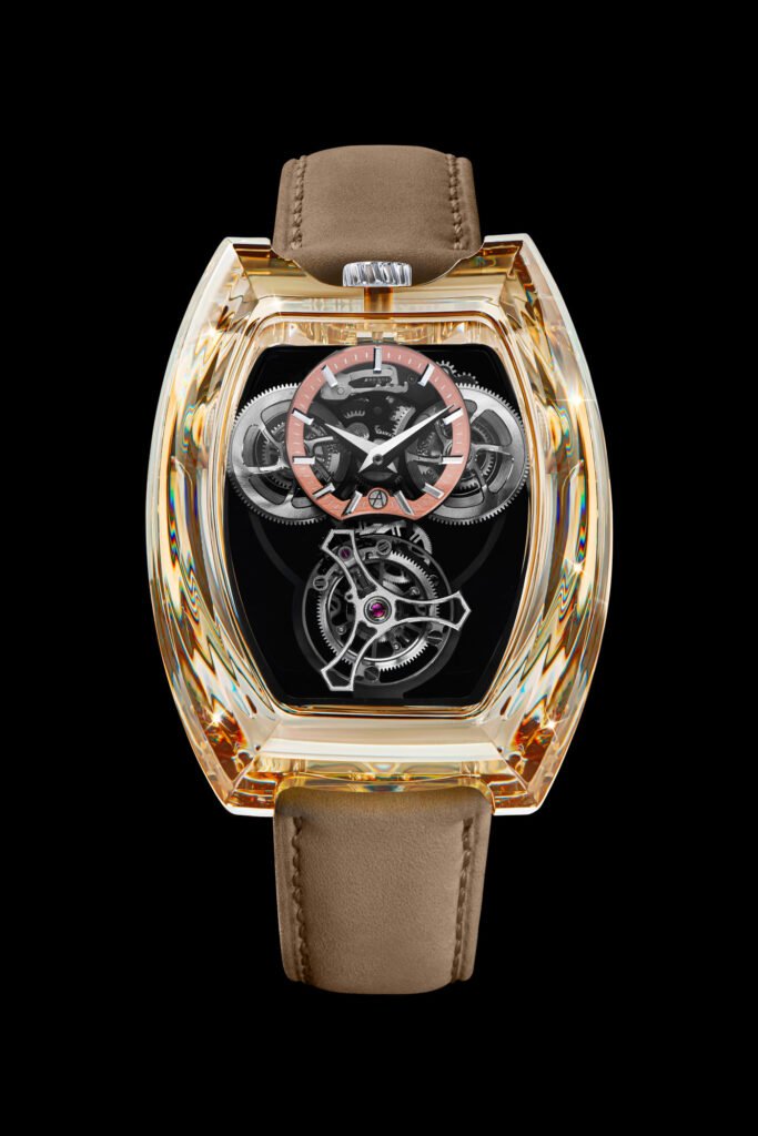 ArtyA Moissanite Curvy Tourbillon Transparent Luxury Watch